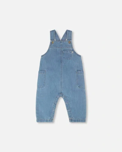 Deux Par Deux Babies'  Sleeveless One-piece Chambray Overall In Blue