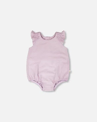 Deux Par Deux Kids' Sleeveless Ruffle Jersey Romper Lavender In Purple
