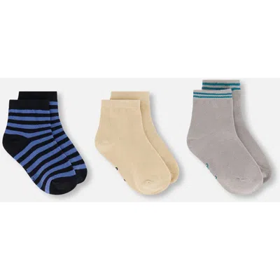 Deux Par Deux Kids'  Socks (3 Pairs) Set Striped In Multi