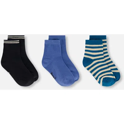 Deux Par Deux Kids'  Socks (3 Pairs) Set Striped In Multi