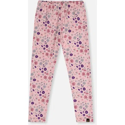 Deux Par Deux Kids'  Soft Elastic Waistband Allover Daisies Leggings In Animal Print