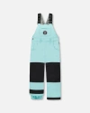 Deux Par Deux Solid Play Overall Snow Bib In Blue