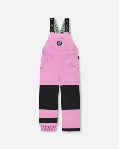 Deux Par Deux Kids' Solid Play Overall Snow Bib Purple In Pink