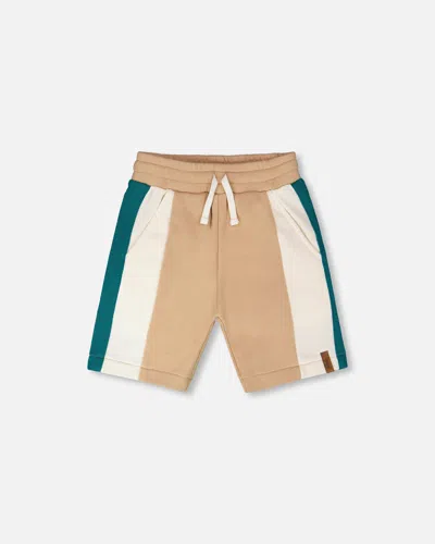 Deux Par Deux Kids'  Sporty French Elastic Waistband Terry Shorts In Multi