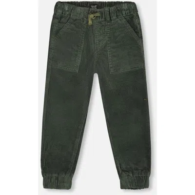 Deux Par Deux Babies'  Stretch Corduroy Jogger Pants In Blue