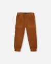 Deux Par Deux Kids'  Stretch Corduroy Jogger Pants In Brown