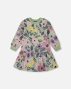 Deux Par Deux Stretch Fleece Dress In Multi