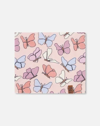 Deux Par Deux Kids'  Stretch Jersey Butterflies Neck Tube In Multi