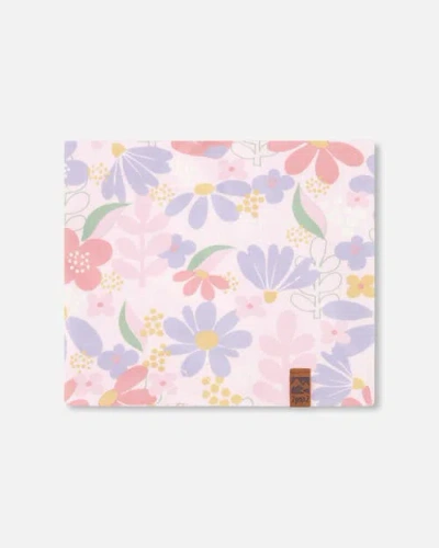 Deux Par Deux Kids'  Stretch Jersey Flower Neck Tube In Pink