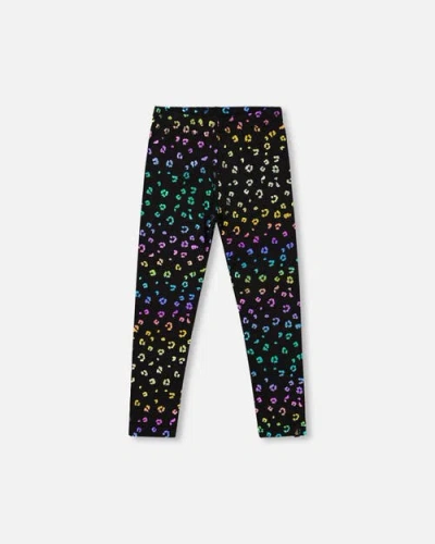 Deux Par Deux Kids'  Stretch Jersey Leggings In Black