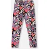 Deux Par Deux Stretch Jersey Leggings Retro Flower In Multi