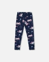 Deux Par Deux Kids'  Stretch Jersey Leggings Unicorn In Black