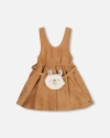 Deux Par Deux Stretch Suede Effect Jumper With Llama Bag In Brown