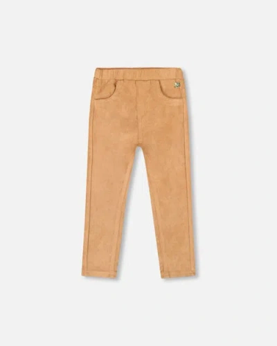 Deux Par Deux Kids'  Stretch Suede Treggings In Brown