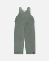 Deux Par Deux Stretch Velour Faux-layered Overalls In Green