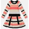 Deux Par Deux Striped Knit Dress In Multi