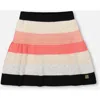Deux Par Deux Striped Knit Skirt In Multi