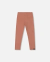 Deux Par Deux Kids'  Super Soft Ribbed Leggings In Brown