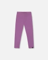 Deux Par Deux Kids'  Super Soft Ribbed Leggings In Purple