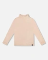 Deux Par Deux Super Soft Ribbed Mock Neck Top In Neutral