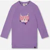 Deux Par Deux Super Softtunic Tee With Graphic In Purple