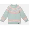 Deux Par Deux Sweater With Norwegian Jacquard In Green