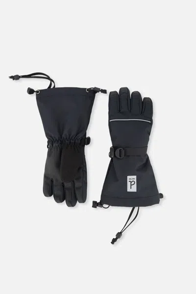 Deux Par Deux Kids' Teknik Winter Gloves Black In Blue