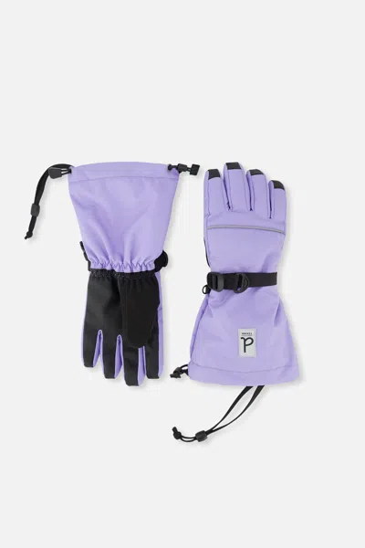 Deux Par Deux Kids' Teknik Winter Gloves Violet In Purple