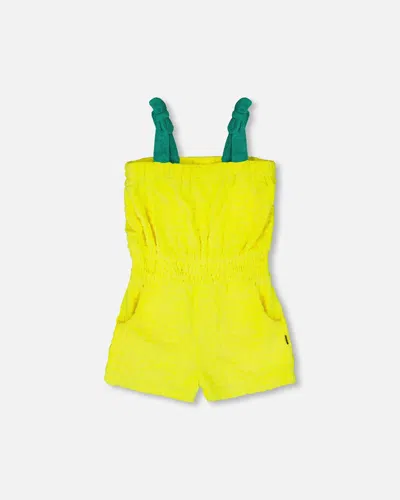 Deux Par Deux Kids'  Terry Cloth Sleeveless Jumpsuit In Yellow