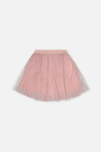 Deux Par Deux Kids'  Tiered Mesh Elastic Waist Skirt In Pink