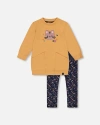 Deux Par Deux Tunic And Leggings Set In Multi
