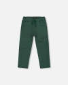 Deux Par Deux Twill Jogger Pants With Patch Pockets In Green