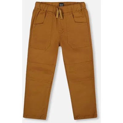 Deux Par Deux Kids'  Twill Jogger Pants With Patch Pockets In Multi