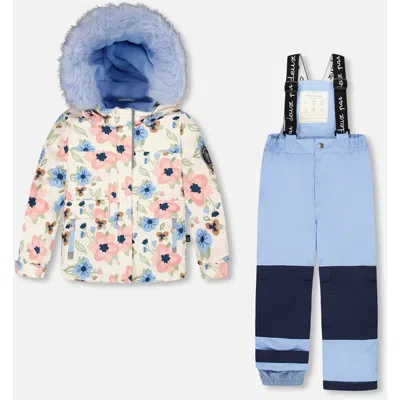Deux Par Deux Kids'  Two-piece Discover Snowsuit With Jacket In Blue