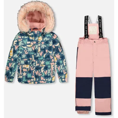 Deux Par Deux Kids'  Two-piece Discover Snowsuit With Jacket In Green
