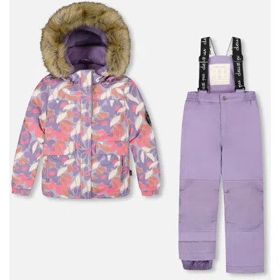 Deux Par Deux Kids'  Two-piece Discover Snowsuit With Jacket In Purple