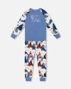 Deux Par Deux Two-piece Organic Cotton Pajama Set In Blue