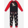 Deux Par Deux Two-piece Organic Cotton Pajama Set Cookie In Black