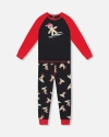 Deux Par Deux Two-piece Organic Cotton Pajama Set Cookie In Black