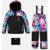 Deux Par Deux Two-piece Play Snowsuit Butterfly In Black