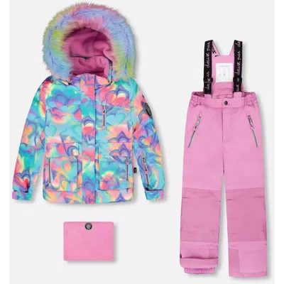 Deux Par Deux Kids'  Two-piece Play Snowsuit In Pink