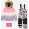 Deux Par Deux Two-piece Play Snowsuit Retro Flower In Multi