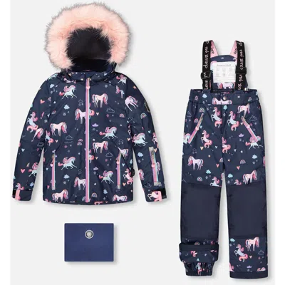 DEUX PAR DEUX DEUX PAR DEUX TWO-PIECE PLAY SNOWSUIT UNICORN