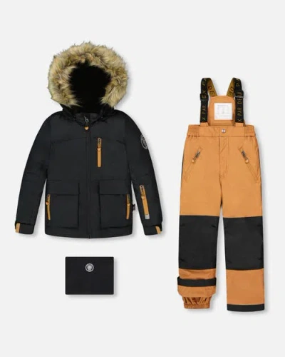 Deux Par Deux Kids'  Two-piece Play Snowsuit With Contrast Jacket In Multi