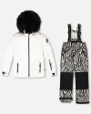 Deux Par Deux Kids'  Two-piece Play Snowsuit With Pants In Black
