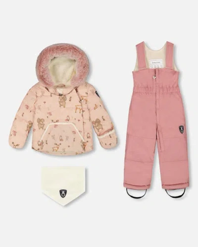 Deux Par Deux Kids'  Two-piece Snug Snowsuit In Pink