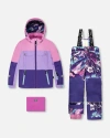 Deux Par Deux Two-piece Teknik Snowsuit Mountain In Blue