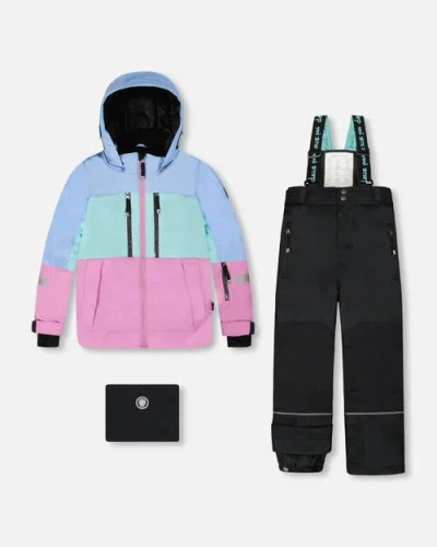 Deux Par Deux Kids'  Two-piece Teknik Snowsuit With Jacket And Solid Pant In Multi
