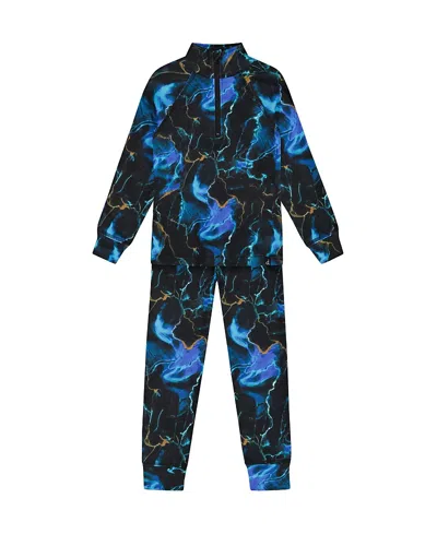 DEUX PAR DEUX DEUX PAR DEUX TWO PIECE THERMAL UNDERWEAR SET BLACK PRINTED STORM - LITTLE KID