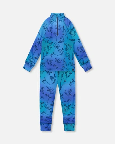 DEUX PAR DEUX DEUX PAR DEUX TWO-PIECE THERMAL UNDERWEAR SET DINOSAUR